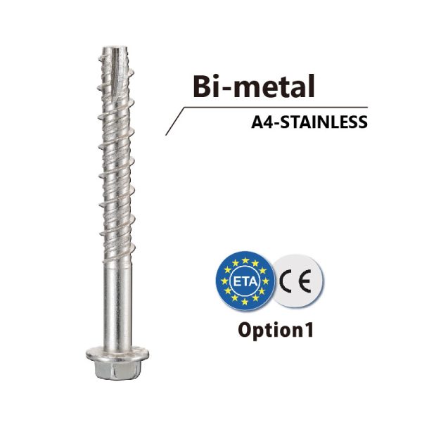 Bi-metal concrete screw